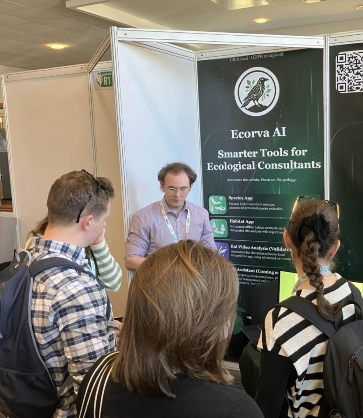 Ecologists at the Ecorva AI stand during the Ecology Expo 2026