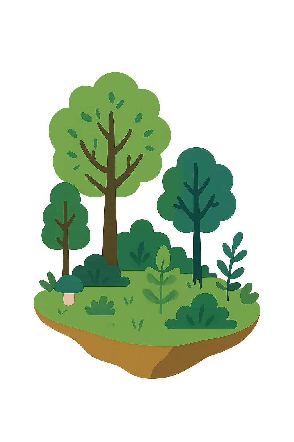 Nature scene with trees and a bird